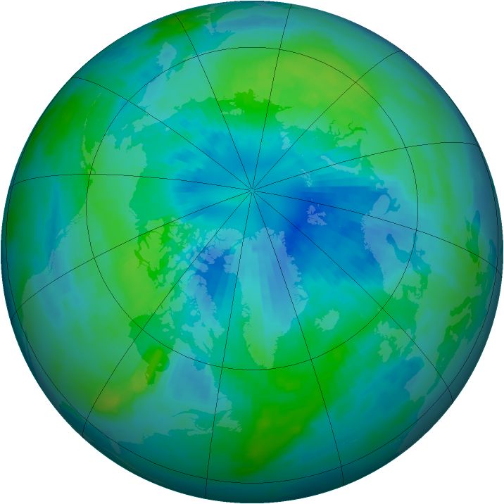 Arctic ozone map for 28 September 1996